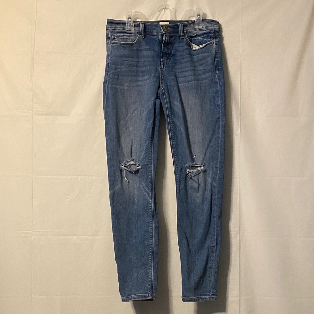 Sneak Peek Light Blue Distressed Skinny Jeans